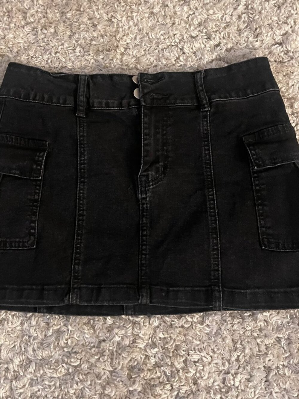 Windsor Black Denim Cargo Mini Skirt Size Small Y2K